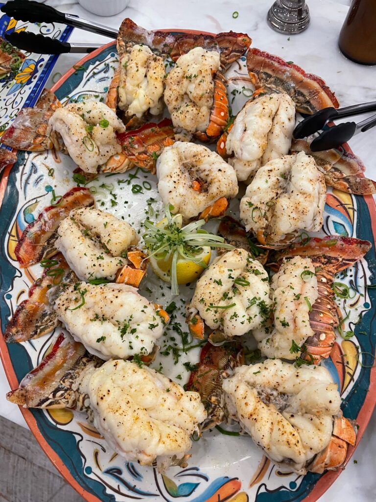 A plate of food that is on the table.